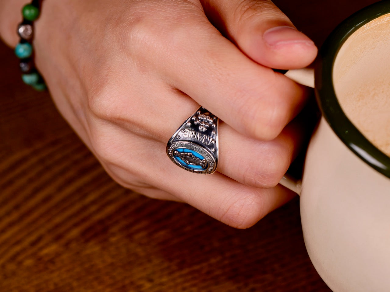 Mary College Ring -Turquoise- / NCAS-210 – amp japan