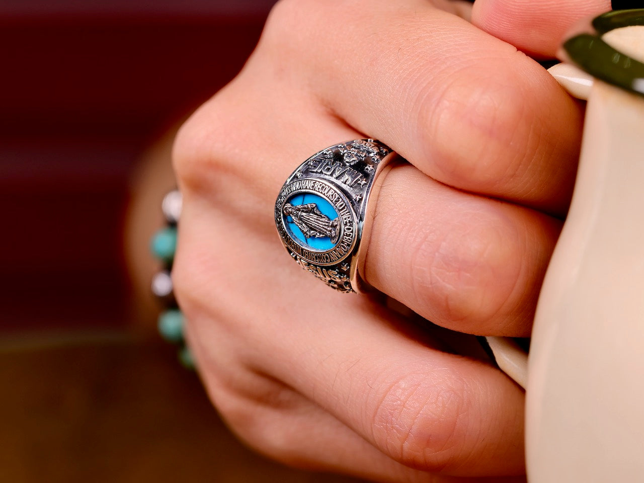 Mary College Ring -Turquoise- / NCAS-210 – amp japan