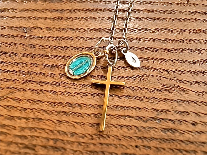 Epoxy Mary & Cross Necklace / 13AD-286 – amp japan