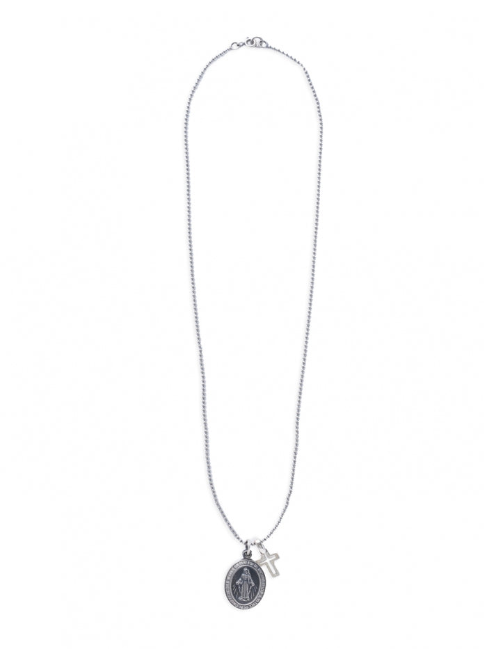 Silver Maria Locket with Silver Cross / 2AH-181 – amp japan